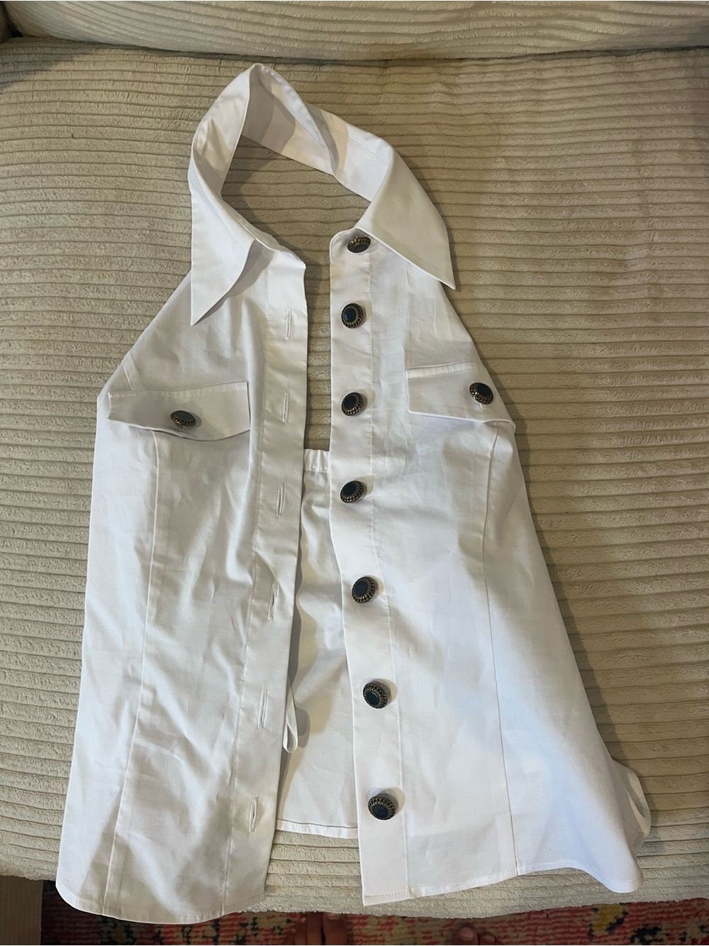 L’AGENCE White Halter One-Piece top with Button Front. Never worn.